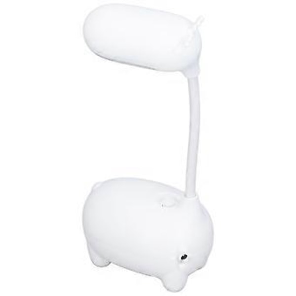 LED Skrivebordslampe USB-lading Hvitt Lys Unik Tegneseriedesign Kompakt Øyebeskyttelse Bordlampe