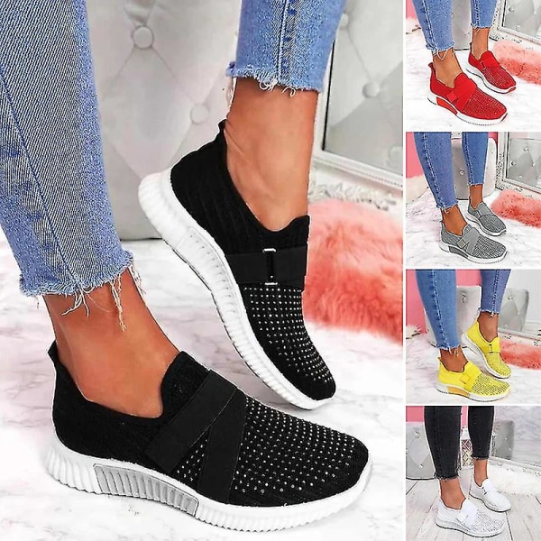 Slip-on Shoes With Orthopedic Sole Womens Fashion Sneakers Platform Sneaker For Women Walking Shoes Black 36