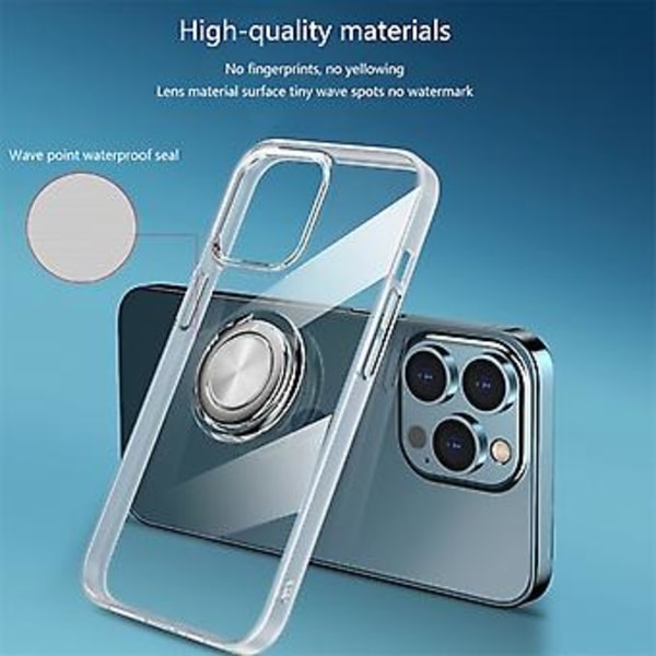Ridsefast Telefon Case med Ringholder til Apple 13 Serie Cases (13 pro max Klar)