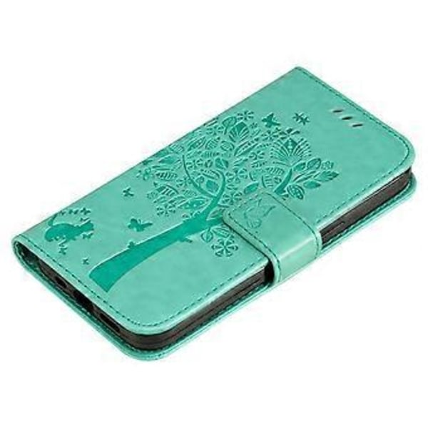KT Imprinting Flower Series-3 Deksel til Xiaomi 14T Katte-tre Mønster Flip Lær Telefondeksel (Stil B)