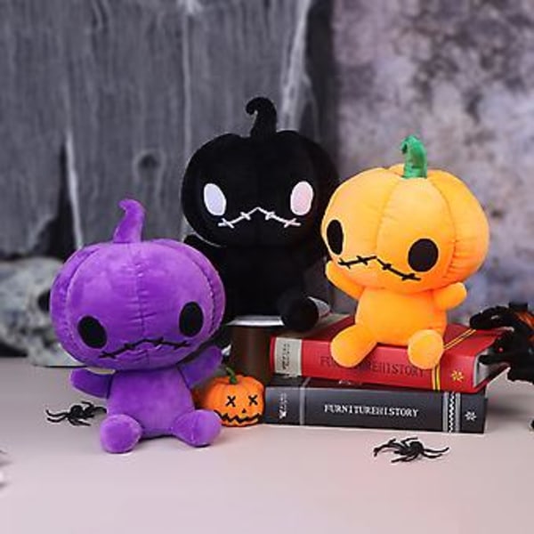 Plysset græskar Halloween fyldte legetøj Kawaii græskar dukke fødselsdagsgaver Halloween Jul festlig dekoration legetøj (lilla)