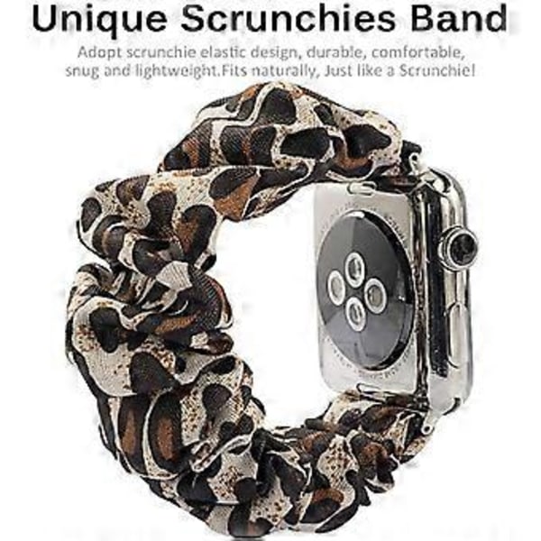 HEYTEA Kompatibel Apple Watch Series 7 41mm Scrunchie-reim, Myk Trykt Elastisk Scrunchie-reim for Apple Watch Series 7/SE/6/5/4/3/2/1 38mm 40mm 41mm