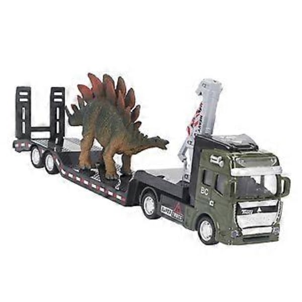 1:50 Dinosaur Trailer Legetøj Legering Dinosaur Lastbil Transportmodel Legetøj til Børn Voksne ( )