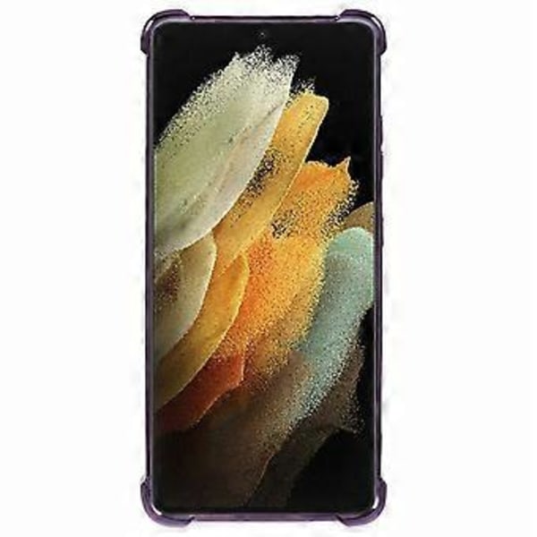 För Samsung Galaxy S21 Ultra 5G Transparent Skal TPU Baksida Telefonfodral Elektroplätering Kärlekshjärta (Stil D)