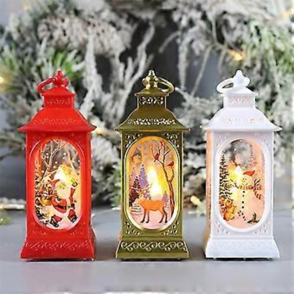 Jullyktor LED Nattlampa med Älg Jultomte Snögubbe Form för Julbelysning Dekoration