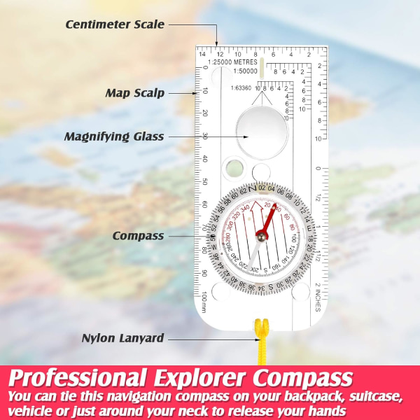 Navigationskompass Scoutkompass Orienteringskompass Lightwei