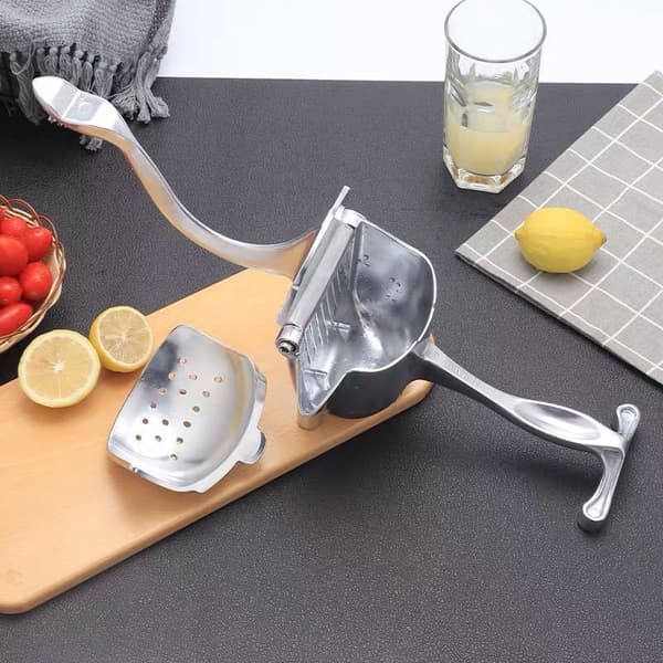 (Silver) -  Ny rostfri manuell juicepress citronpress