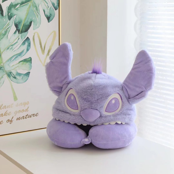 Tegneserie Stitch hetteformet U-formet pute nakkebeskytter plysjleke av