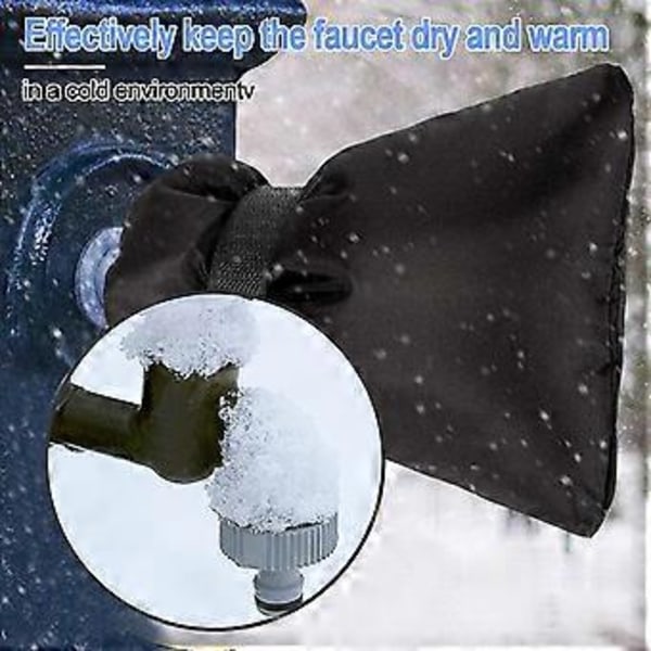 2 Pakke 15 cm B x 21 cm H Rørstrømper, Vinterkranisolasjonsdeksel, Frostsikker Isolert Lang Vannkran Deksel for Utendørs Kran Frostvæske Pr