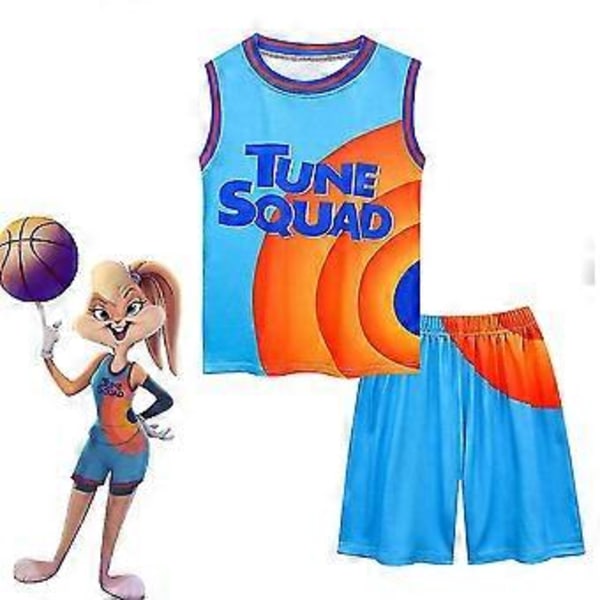 Sportväst Set Space Jam Barn Pojkar Basket Set Tank Shorts Träningsdräkt Tune Squad Kläder Flera Storlekar Tillgängliga (150cm)