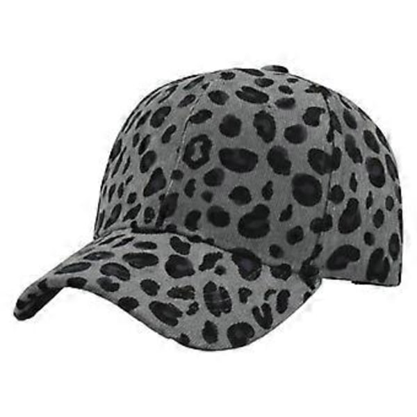 Leopard manchester baseballkeps för kvinnor retro mode böjd skärm toppad keps utomhus sport varm hatt (grå)