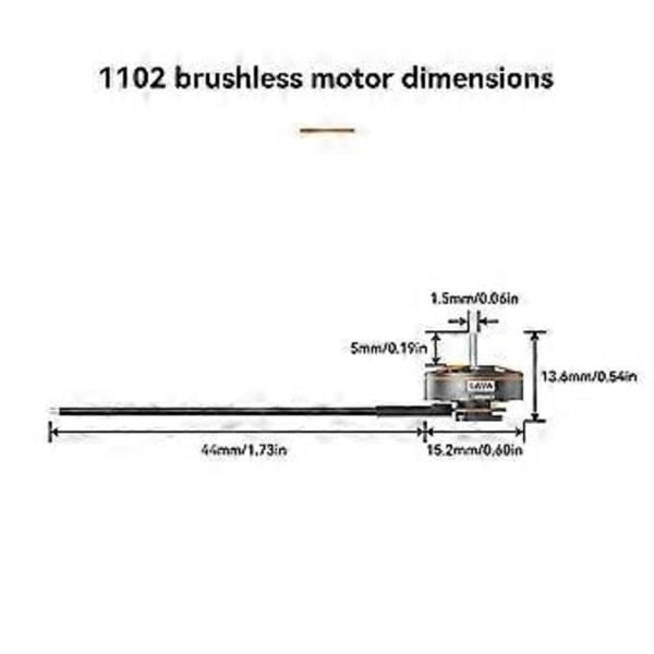 Til BETAFPV LAVA 1102 14000KV Børsteløs Motor 44MM Kabel Høj Thrust Motor til Pavo Femto BWhoop Qua