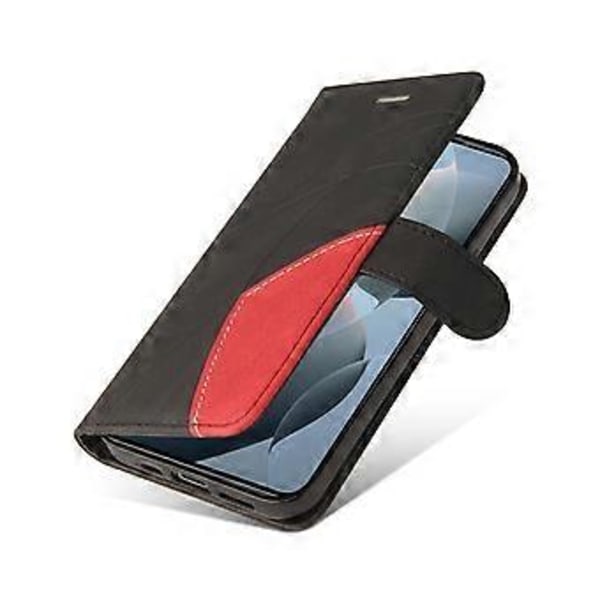 KT Læder Serie-1 Til Xiaomi 14T Læder Etui Farvesplejsning Telefon Cover Wallet Stand (Style A)