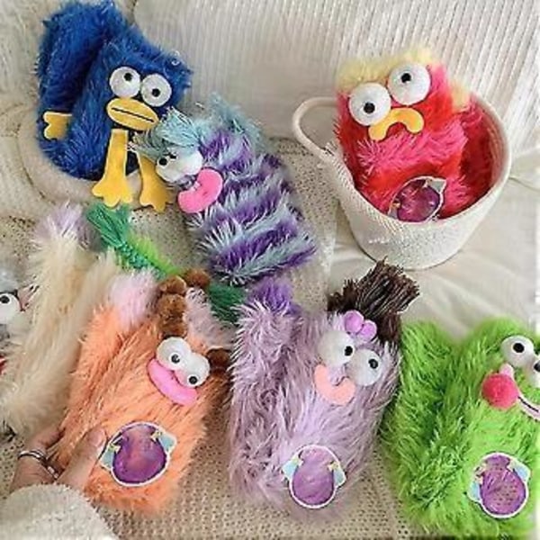 3D Annerledes Gulvsokker, Varme Koselige Myke Tegneserie Monstersokker, Morsomme Fuzzy Koselige Vintersokker -NMAOV (Grønn)