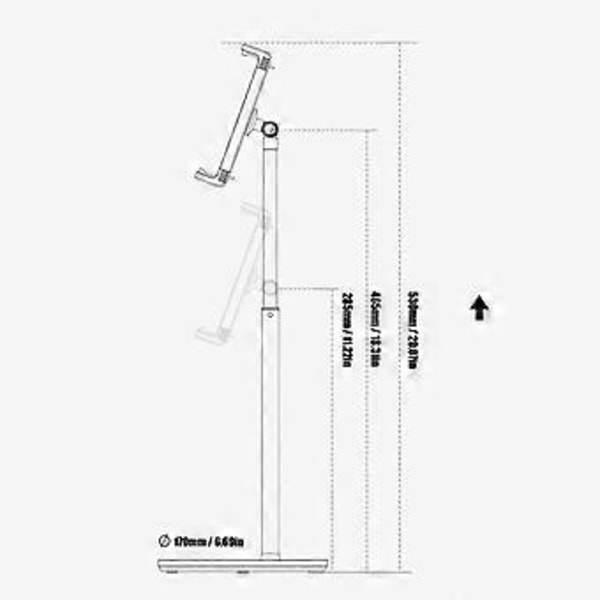 Telefonholder Justerbar Vinkel Ergonomisk Design 180 Graders Rotation Stabil Base Mobiltelefonholder til 4,7in til 12,9in