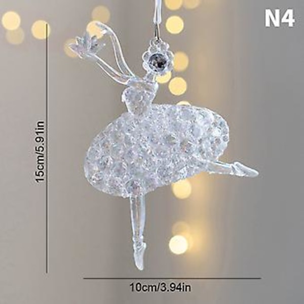 1 stk Julerispynt Akryl Krystall Juletre Ornament DIY Julepynt (N4)
