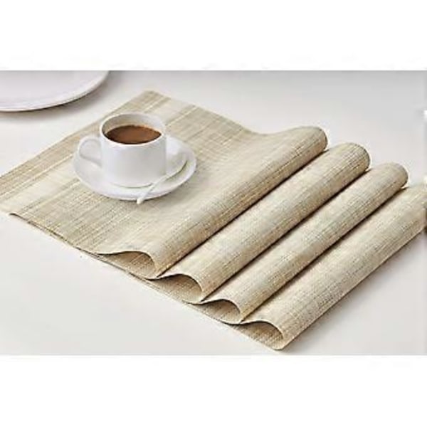 Brikkesett med 4, varmebestandige bordmatter og flekkbestandige sklisikre vaskbare spisebrikker for kjøkken og spisestue, 45 x 30 cm (Blått sett med 6)