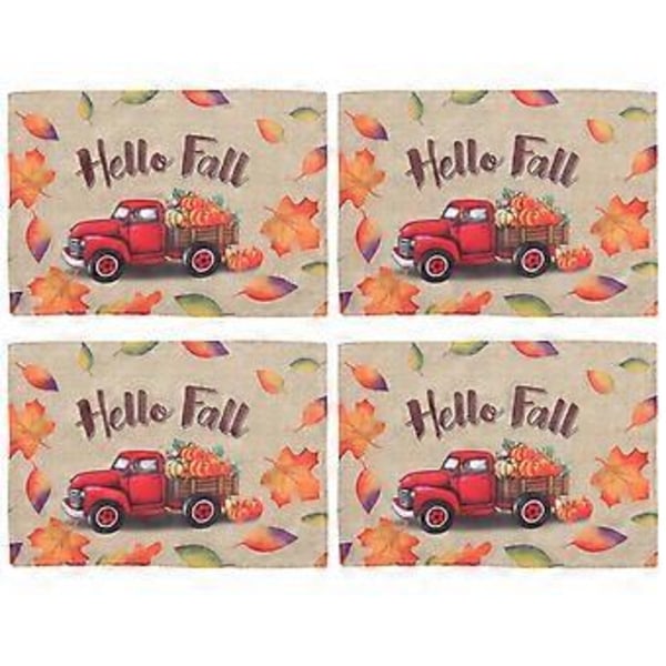 4 KPL Syksyn Koristeellinen Tabletti Pumpkin Maple Leaf Tabletti Sadonkorjuu Sisustus