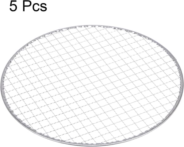 5 stk runde grillnett i 11\" diameter, galvanisert jern