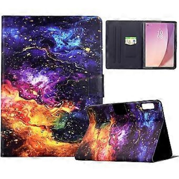 Stativfodral med mönstertryck i läder för Lenovo Tab M9 TB-310FU med automatisk väckning/viloläge (Nebula)
