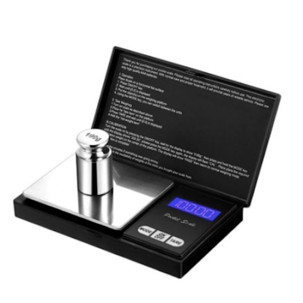 0,01 - 200g Sort Digitalvægt i lommeformat, Lommevægt, J