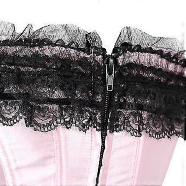 Seksikäs satiini- ja pitsiverhoillinen korsetti, ylirintainen burleskikorsetti, yläosa, vartalonmuotoilija, alusvaatteet, showtyttöjen puvustus, pluskoko (5XL 8068 sininen)