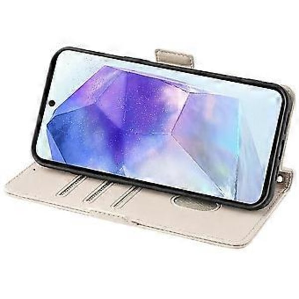 Læder Wallet Case med RFID-blokering og stativfunktion samt håndrem til Samsung Galaxy A36 5G - Hvid (Hvid)
