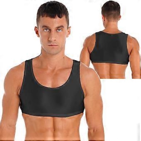 Ærmeløs Muskel T-shirt til Mænd Basic Tank Crop Tops Fitness Gym Sports Vest Tops (M kaffe)