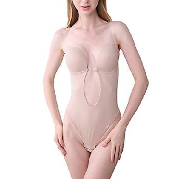 Rygglös Body Shaper BH Kvinnors Rygglösa Bodysuits U-ringning Bodysuits för Kvinnor (36 Hudfärg)
