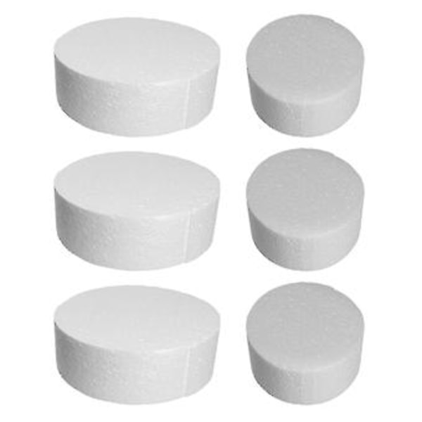 6 st Runda Mini-Tårta Formar Övningsform DIY Pussel Handgjorda Material för Marsipan Tårta (3 st Stor Storlek, 3 st Medelstorlek)