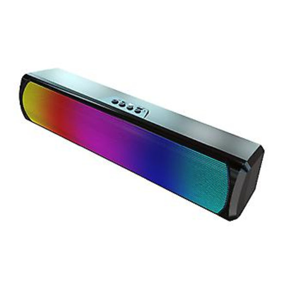Bluetooth-yhteensopiva USB-kaiutin Langaton musiikkisoitin Korkeaääninen subwoofer Värikkäillä LED-valoilla ( )