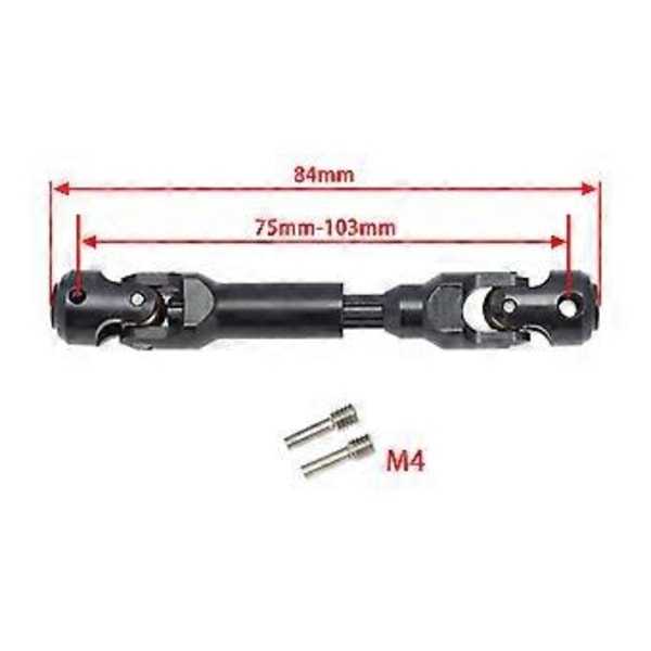 CNC Metall CVD Drivaxlar Justerbara för 90046 Wraith 1:10 Skala RC Crawler Bil Traktor Lastbilstillbehör Del (75-103mm)