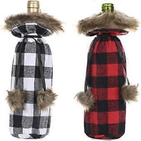 Plysch Dryckesflaskskydd, Jultomte Flaskpåsar, Julförvaring För Flaskor Med Dragsko Presentinslagning, Lämplig För Standard 500ml Vinflaska