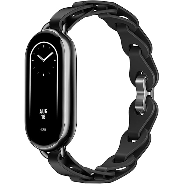 Silikonrem Kompatibel med Xiaomi Smart Band 8 - Ringspænde Justerbar Urrem Stilfuldt Design Armbånd til Kvinder Mi Band 8 Armbånd