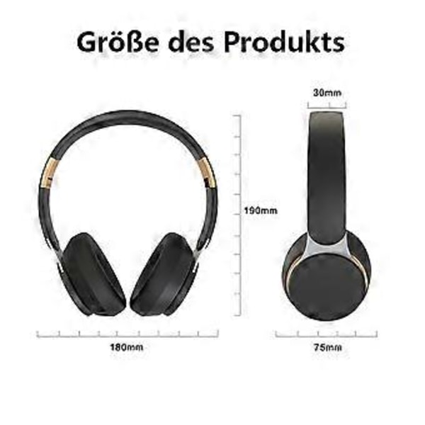 Bluetooth Over-Ear Hodetelefoner, 65 timers spilletid med 3 EQ-moduser, Memory Foam for telefonsamtaler, PC og TV