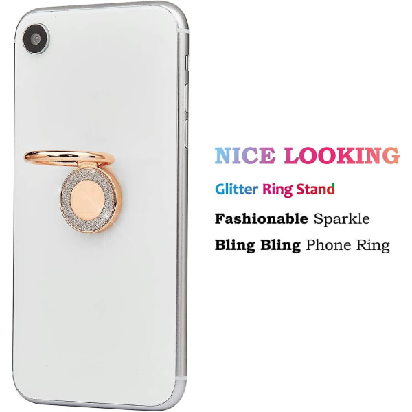 Glitter Mobiltelefon Ringhållare för nästan alla telefoner/pador rosa