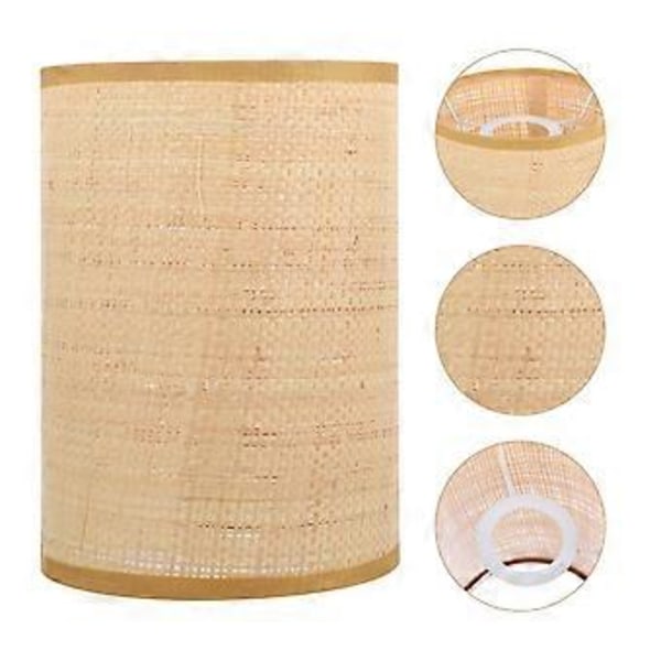 Vävd Lampskärm Dekorativ Rattan Lampskärm för E27/E14 Bordlampor Golvlampor