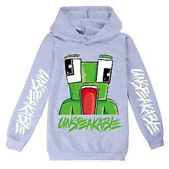 7-14 År Børn Uudsigelig Trykt Hættetrøje Hættetrøjer Efterår Sweatshirt Topper (7-8 År Grå)