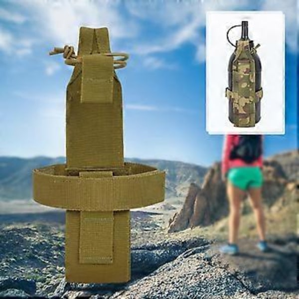 Vattenflaskficka, Utomhus Vattenflaskhållare för Löpning Promenader Camping Cykling (Lerafärg)