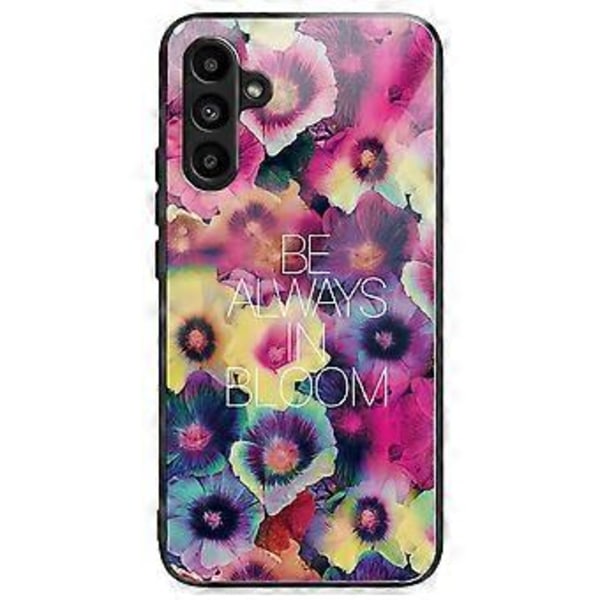 For Samsung Galaxy A15 4G/5G Deksel Herdet Glass Telefondeksel med Mønsterdesign (Fargerike Blomster)