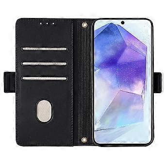 Læder Wallet Case med RFID-blokering og stativfunktion samt håndrem til Samsung Galaxy A36 5G - Sort (Sort)