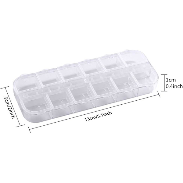 6-pack Nagelkonstverktyg Smyckesorganisatör, 12 Fack Plast