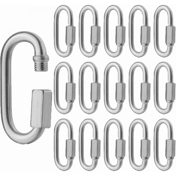 16 stk. M5 låsekarabinerhurtigkobling 304 D-form mini-skrue