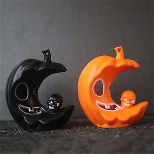 Halloween-kynttilävalot Aavefestivaalin Koriste-esineet Kauhu Kallo Värikäs Kurpitsa Led-valot (Kuu)