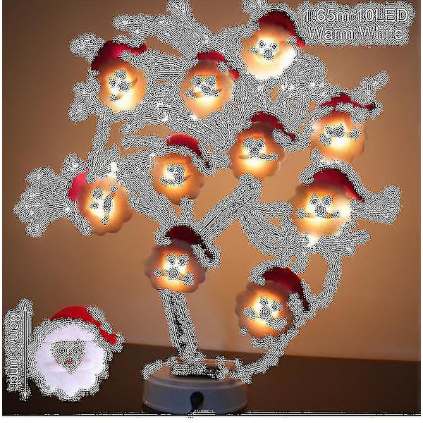 10-LED ljusslinga jul snögubbe fe-ljus utomhus girlang gardin ljusslinga semester jul fest jul lampa style B