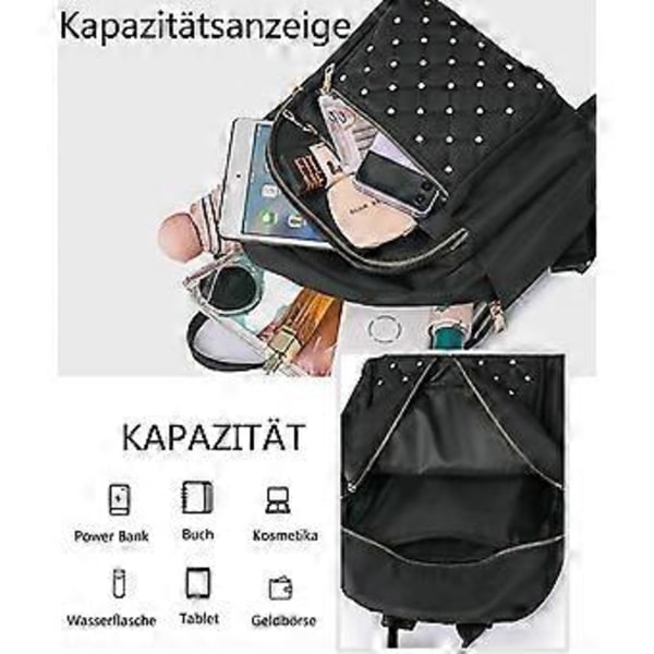 Dam Liten Elegant Axelväska i Nylon Stöldskydd Skolryggsäck Dam Ryggsäck Fritidspack Modern City Ryggsäck Handväska