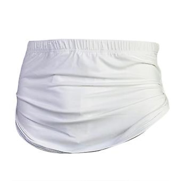 Män Herrunderkläder Avtagbar Stängning Enfärgad Smalt Passform Låg Midja Stretch Is Silke U Konvex Underkläder Shorts Kalsonger (XL Vit)