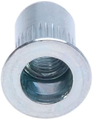 M6 blind crimp, countersunk head, grooved round body, open thread