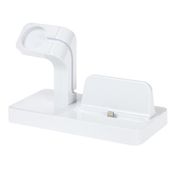 2in1 Charging Stand For Apple Watch Charger Station Dock Iwatch Series 6 5 4 3 Se For Iphone 11 Pro Max Xr X 10 9 8 7 6 white