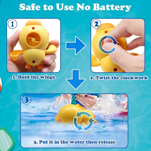 3-pack Baby Duck Badleksaker för Dusch för 1 2 3 4 År Gamla
